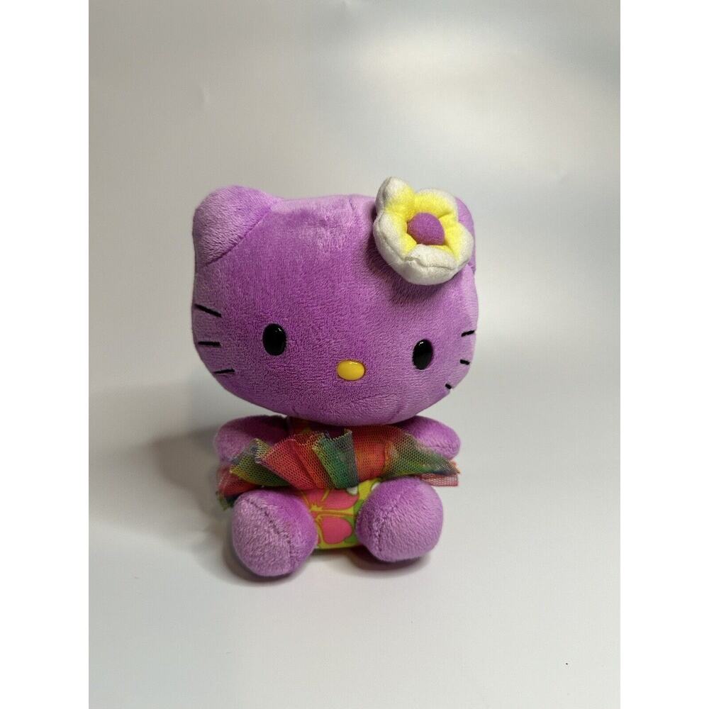 TY HELLO KITTY Hawaiian Kitty Tropical Dress Tutu SANRIO 6” Stuffed Plush Toy